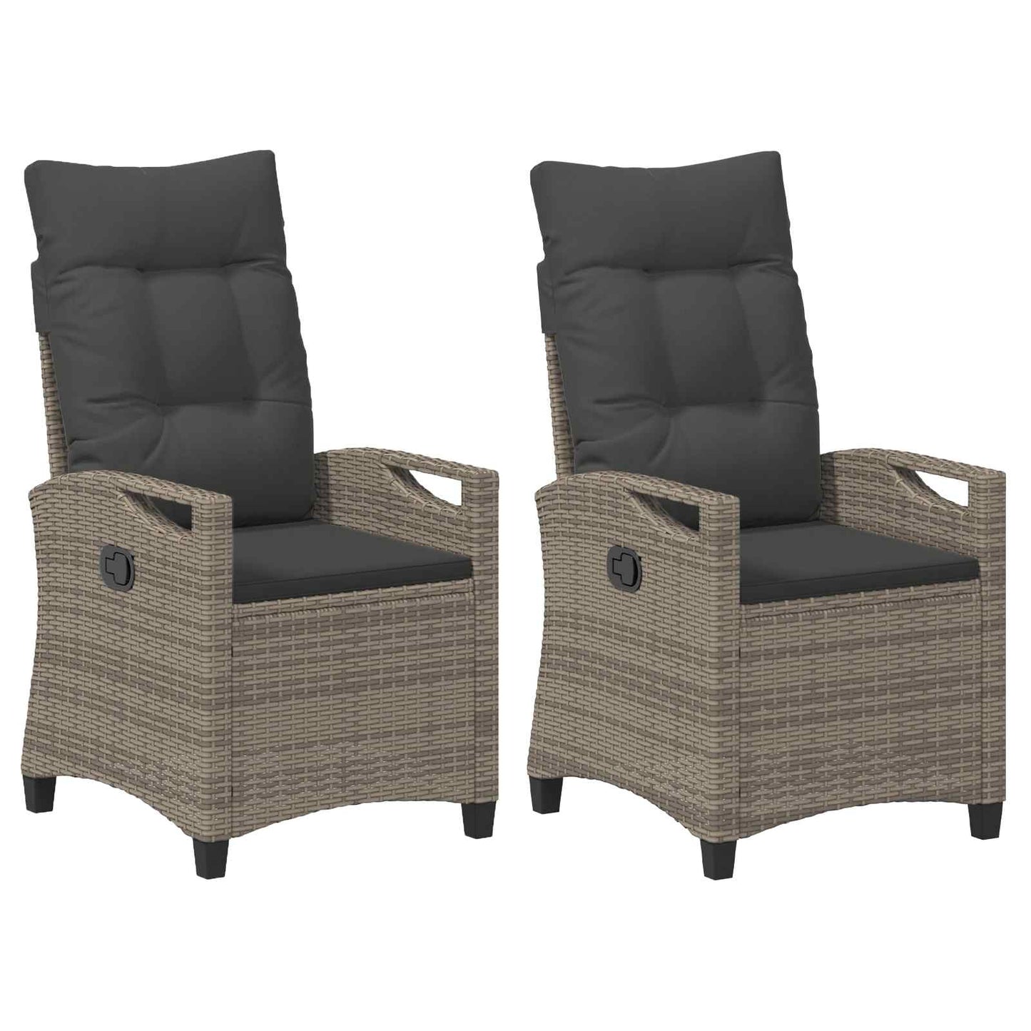 Sedia da Giardino 2 pcs Grigio e Grigio Scuro 56 x 60 x 112 cm