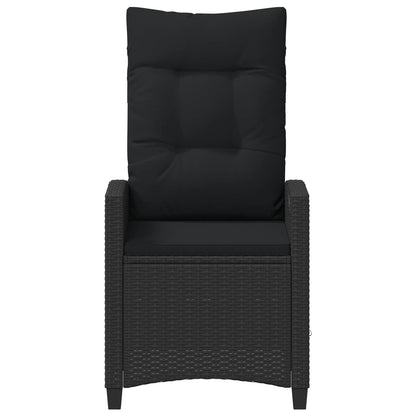 Sedia da giardino reclinabile Nero 56 x 60 x 112 cm polyrattan