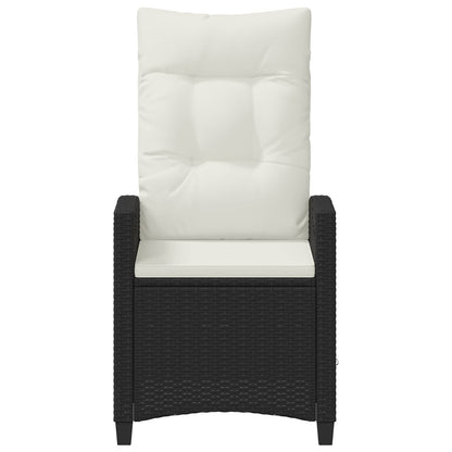 Sedia da giardino reclinabile Nero e Crema 56 x 60 x 112 cm