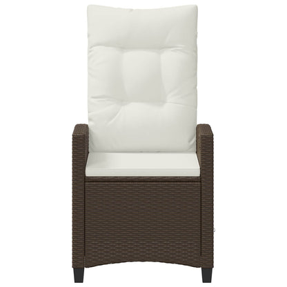 Sedia da giardino reclinabile Marrone e Crema 56 x 60 x 112 cm