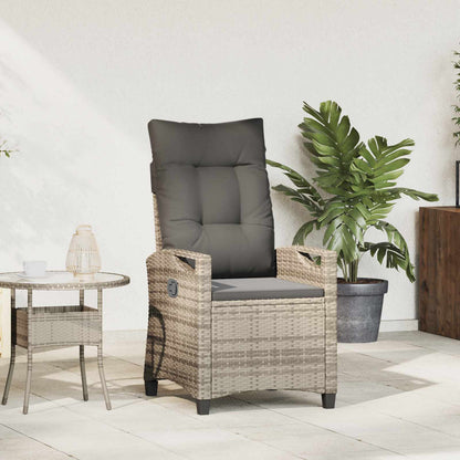 Sedia da giardino reclinabile Grigio chiaro e grigio scuro
