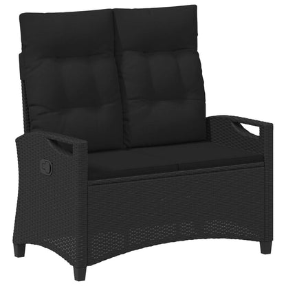 Panchina da giardino con cuscino Nero 105 x 60 x 112 cm