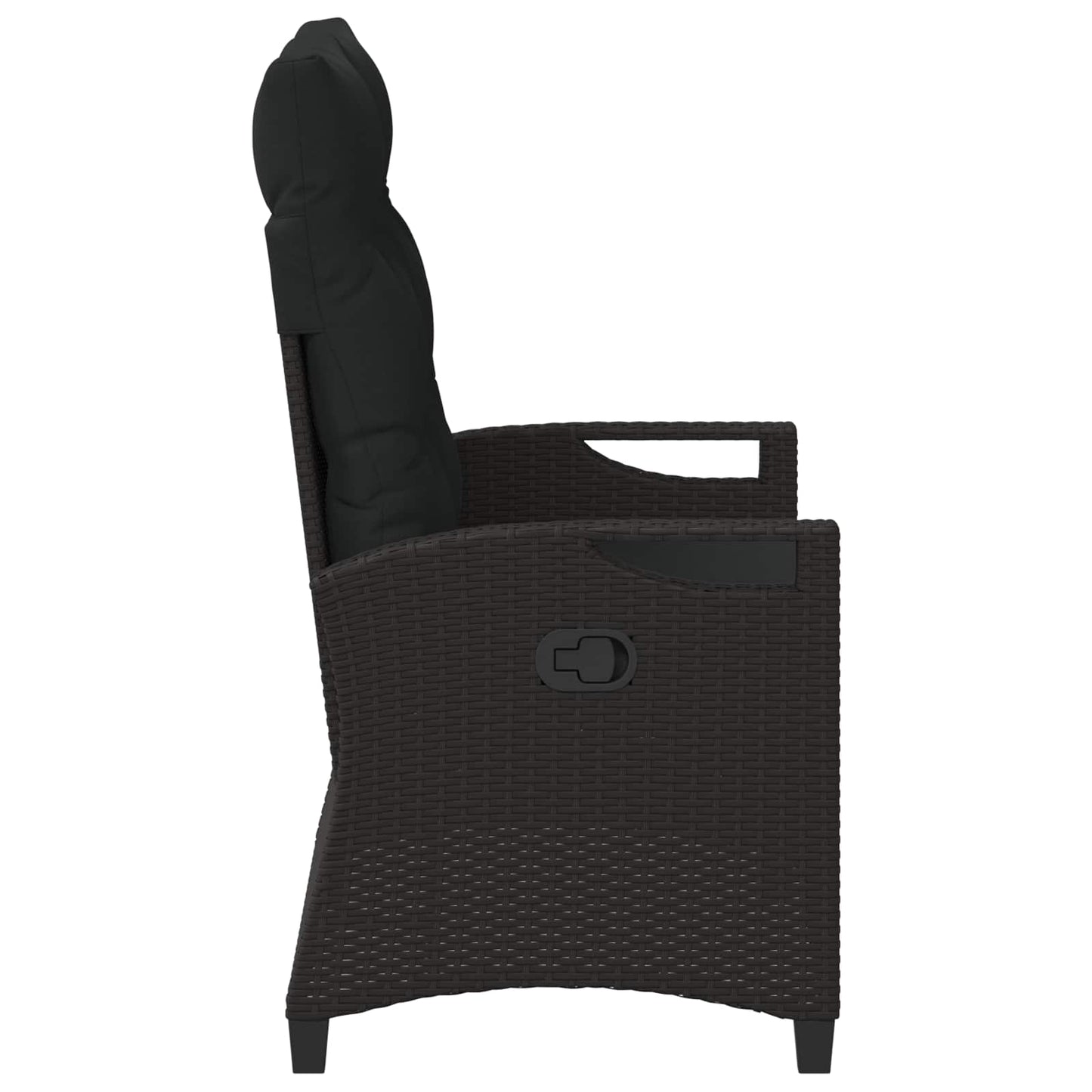 Panchina da giardino con cuscino Nero 105 x 60 x 112 cm