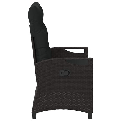 Panchina da giardino con cuscino Nero 105 x 60 x 112 cm