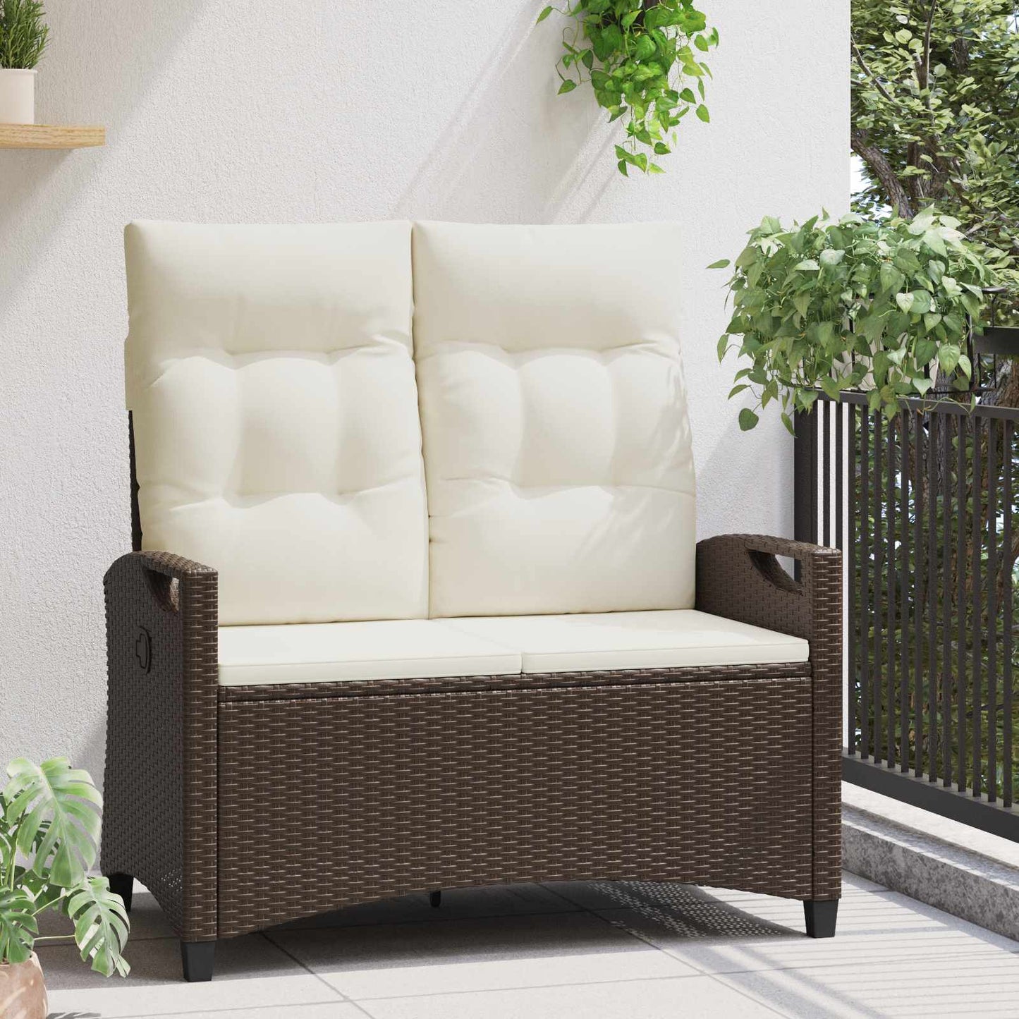 Panchina da giardino Marrone e Crema 105 x 60 x 112 cm