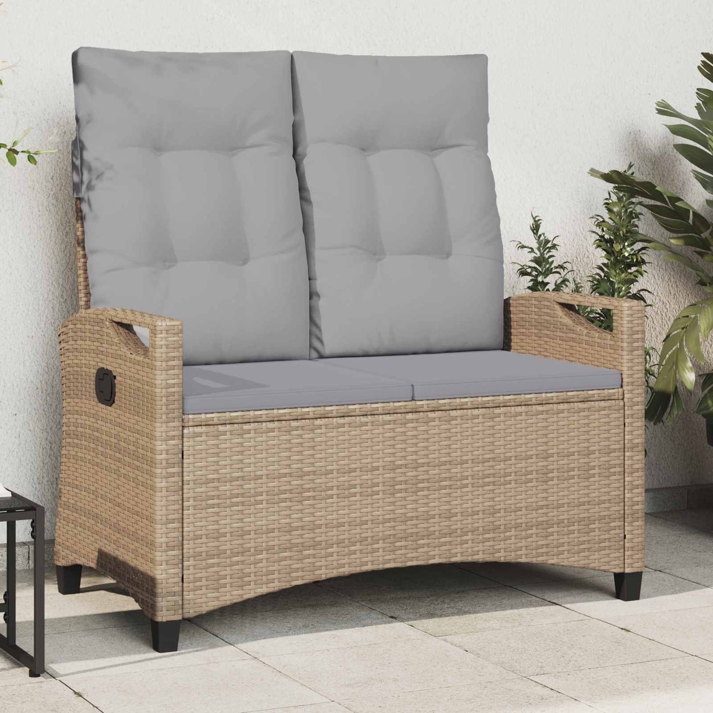 Panchina da giardino Beige e Grigio Chiaro 105 x 60 x 112 cm