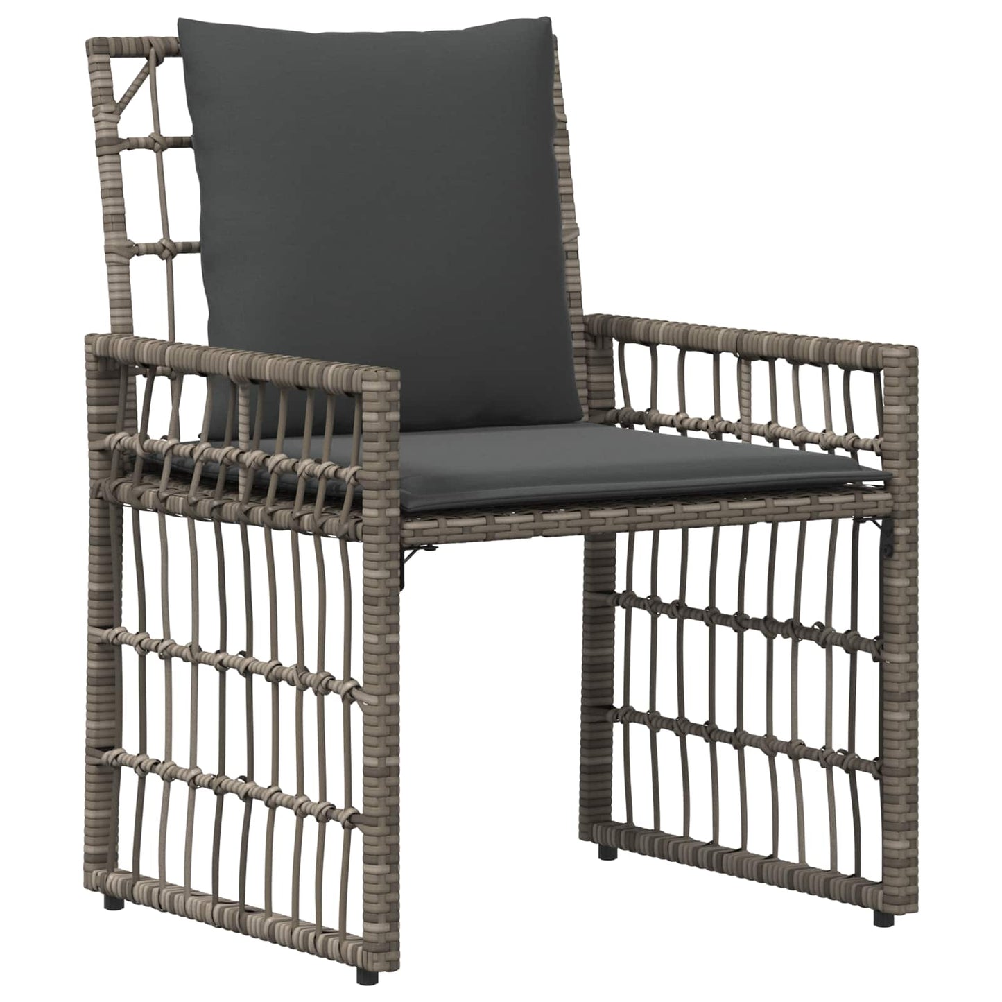 Set di Mobili da Esterno 4 pcs Nero e Grigio scuro