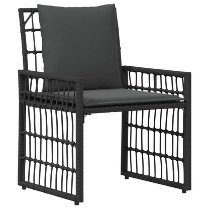 Set di Mobili da Esterno 3 pcs Nero e Grigio scuro
