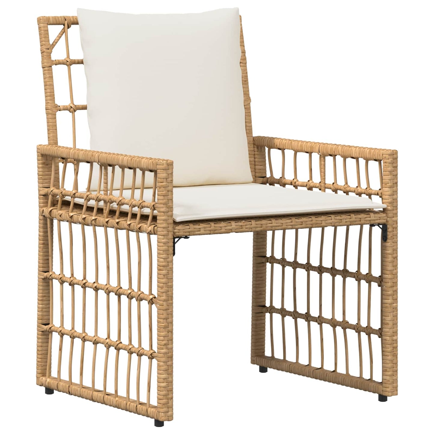 Set di Mobili da Esterno 3 pcs Naturale e Bianco Crema