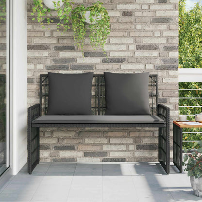 Panchina da esterno Nero e Grigio scuro 116 x 55 x 82 cm