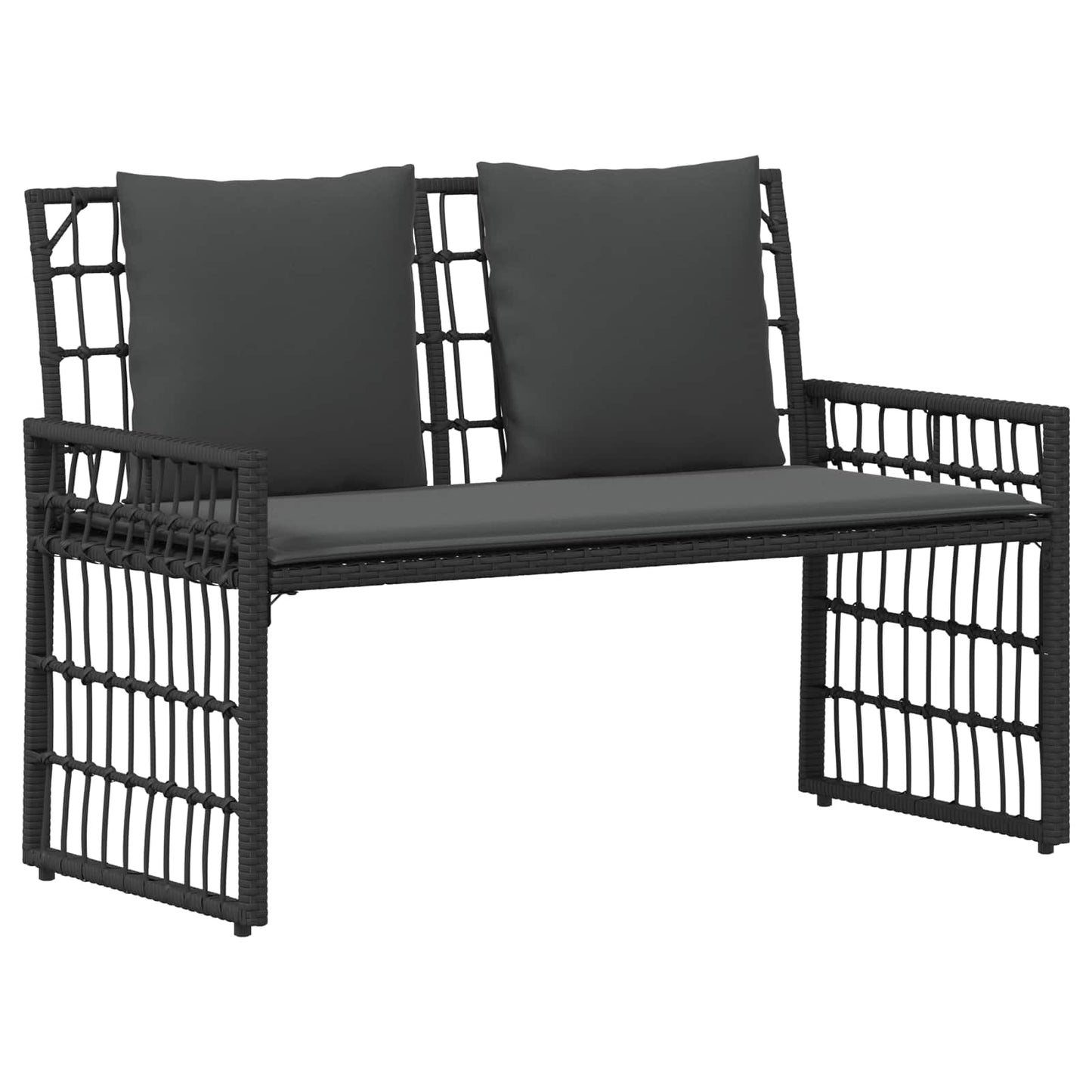Panchina da esterno Nero e Grigio scuro 116 x 55 x 82 cm
