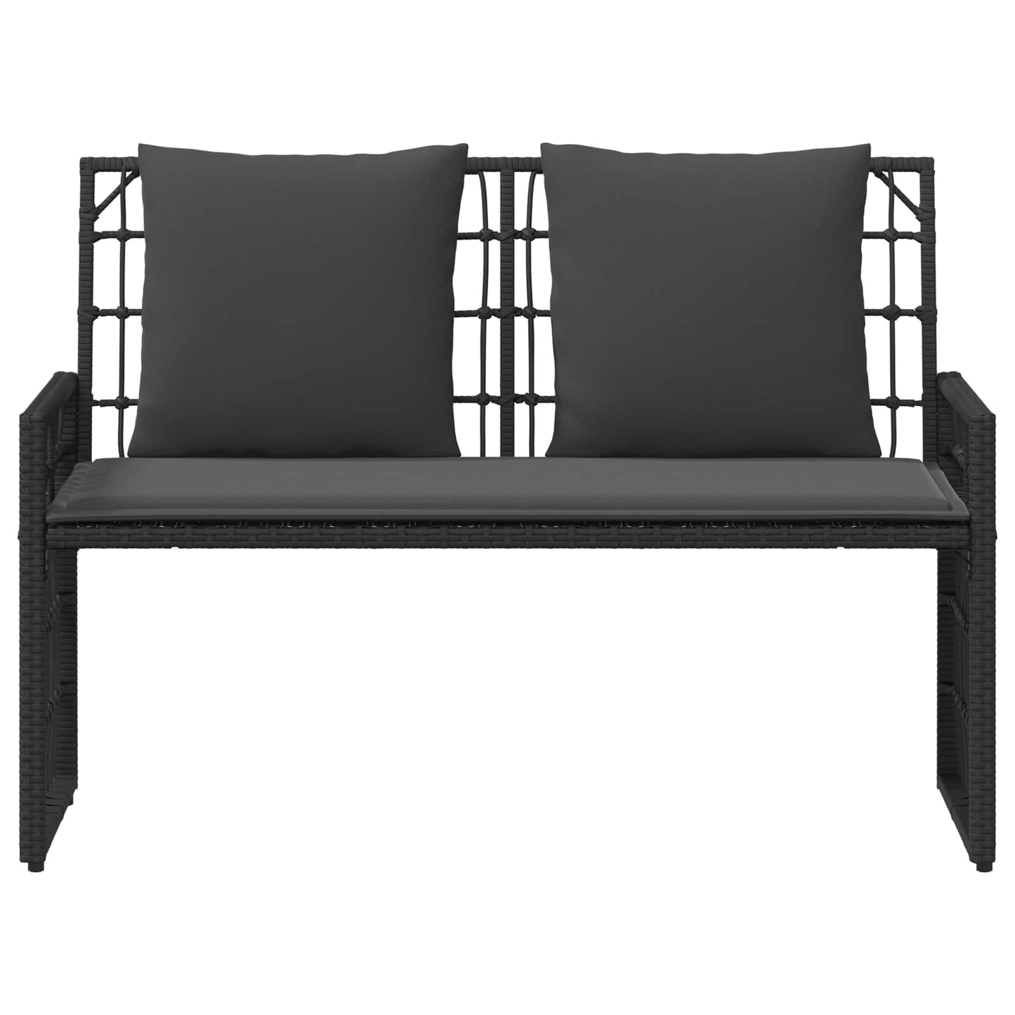 Panchina da esterno Nero e Grigio scuro 116 x 55 x 82 cm
