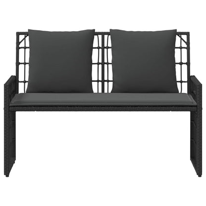 Panchina da esterno Nero e Grigio scuro 116 x 55 x 82 cm