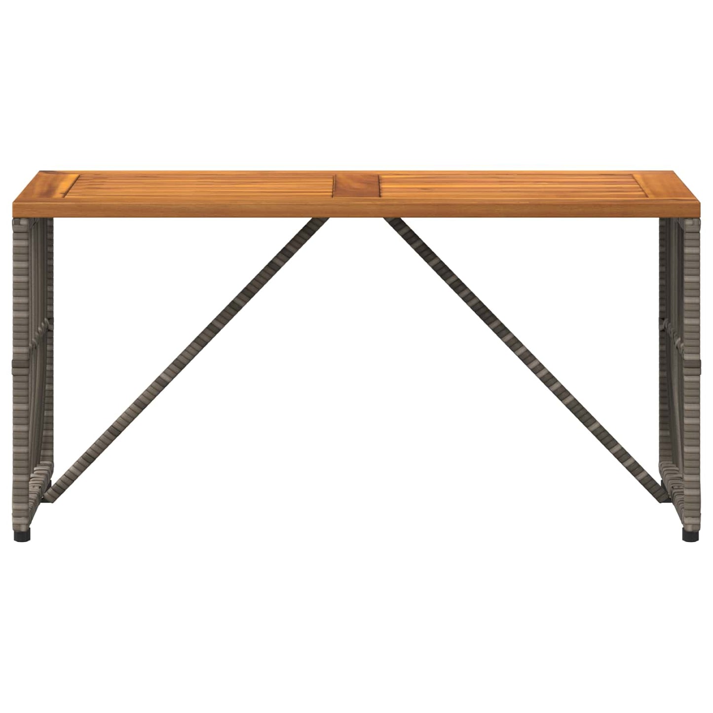 Tavolo da Esterno Grigio 80 x 40 x 40 cm Acciaio e Polyrattan