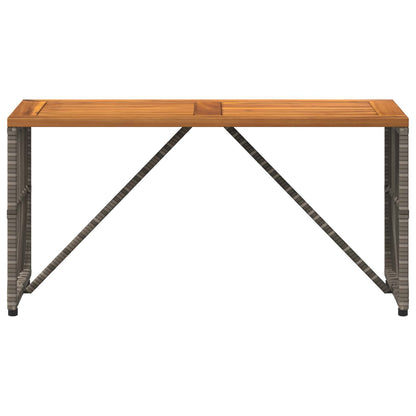 Tavolo da Esterno Grigio 80 x 40 x 40 cm Acciaio e Polyrattan