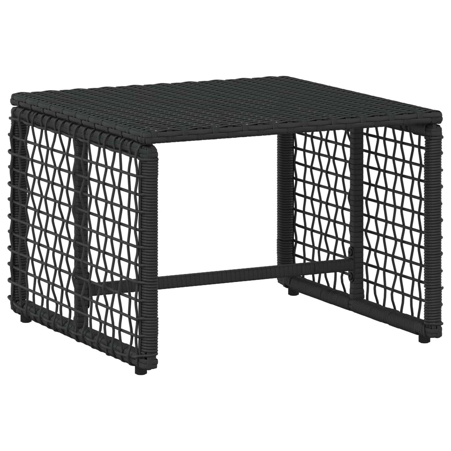 Set di Mobili da Esterno con cuscino 5 pcs Nero e Bianco