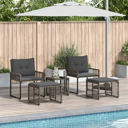Set di Mobili da Esterno con cuscino 5 pcs Grigio