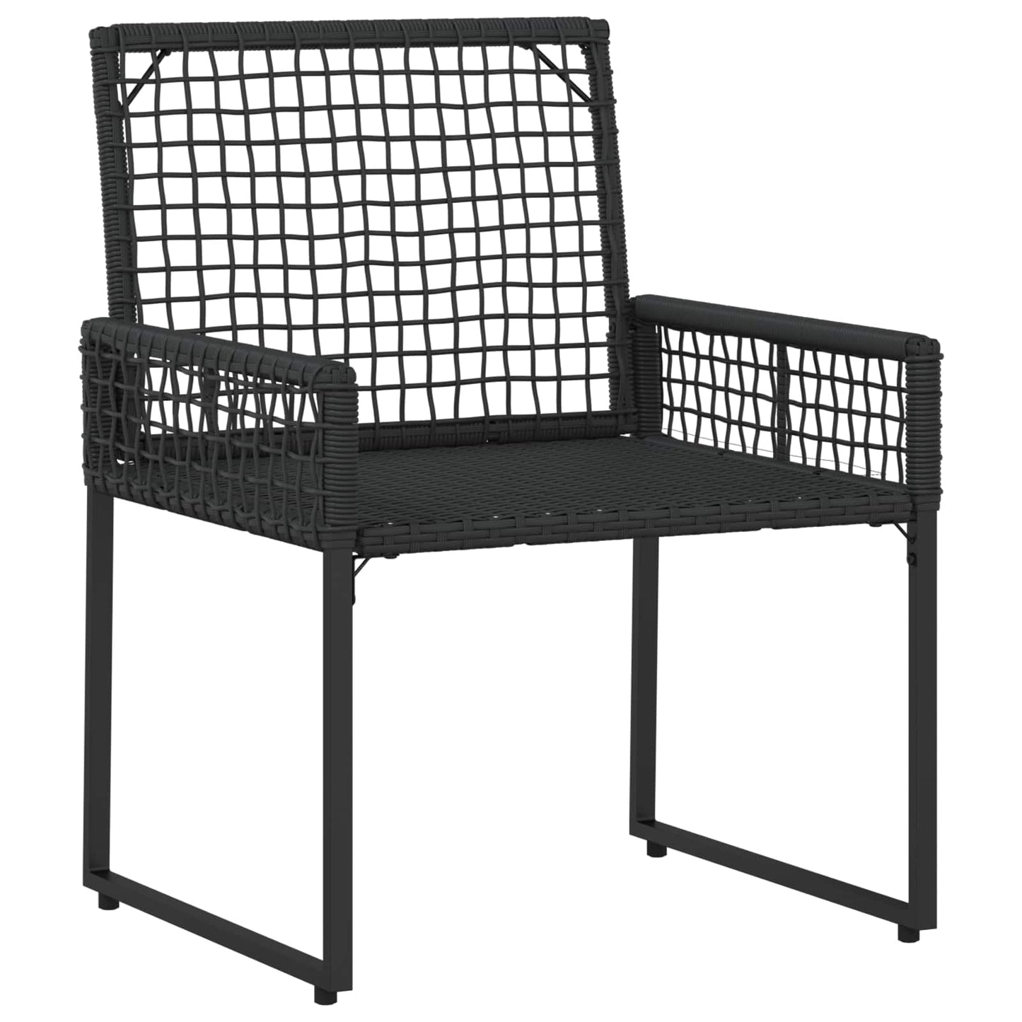 Set di Mobili da Esterno con cuscino 3 pcs Nero e Bianco