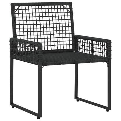 Set di Mobili da Esterno con cuscino 3 pcs Nero e Bianco