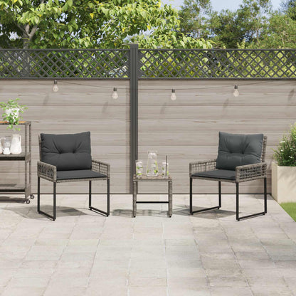 Set di Mobili da Esterno con cuscino 3 pcs Grigio