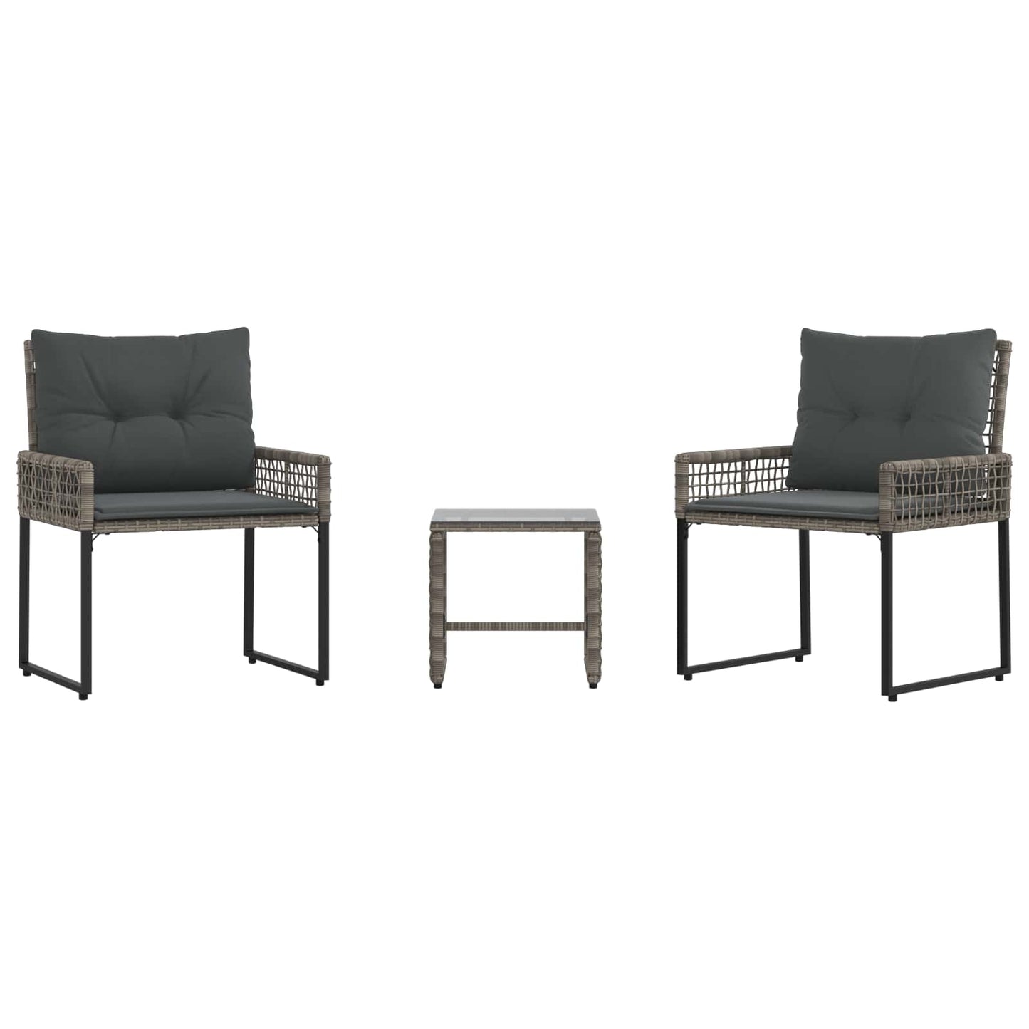 Set di Mobili da Esterno con cuscino 3 pcs Grigio