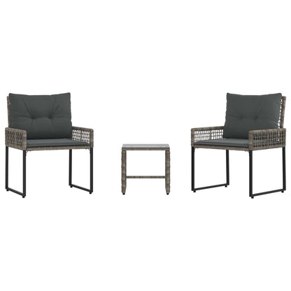 Set di Mobili da Esterno con cuscino 3 pcs Grigio