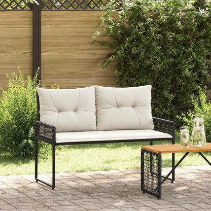 Panchina da esterno Nero e Bianco Crema 118 x 55 x 82 cm