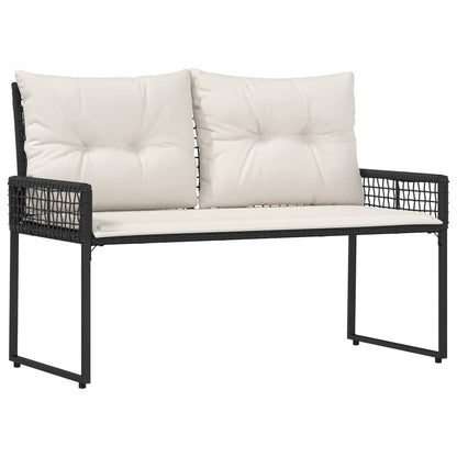 Panchina da esterno Nero e Bianco Crema 118 x 55 x 82 cm