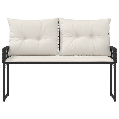 Panchina da esterno Nero e Bianco Crema 118 x 55 x 82 cm