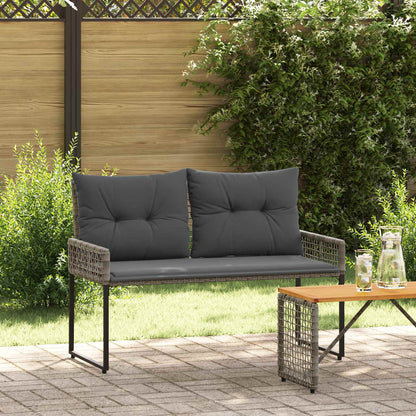 Panchina da esterno Grigio 118 x 55 x 82 cm Rattan PE e Tessuto