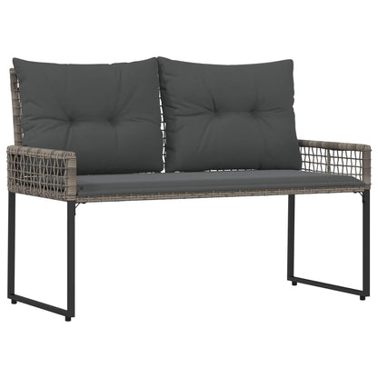 Panchina da esterno Grigio 118 x 55 x 82 cm Rattan PE e Tessuto