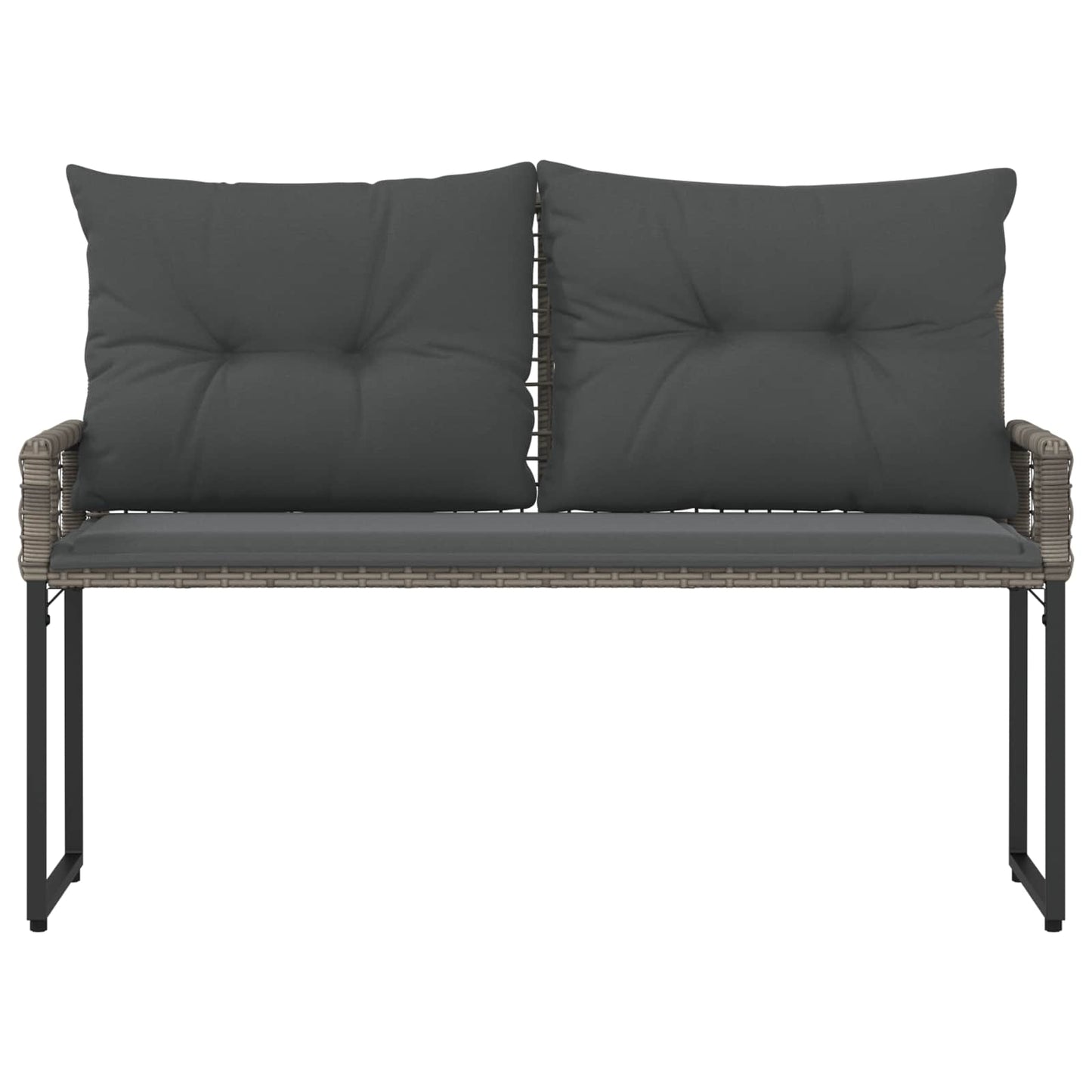 Panchina da esterno Grigio 118 x 55 x 82 cm Rattan PE e Tessuto