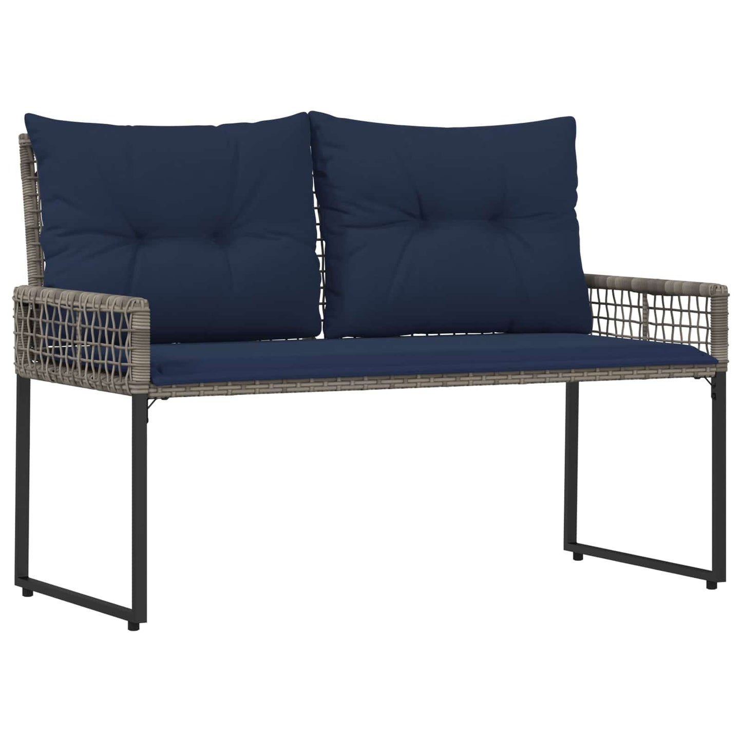 Panchina da esterno Grigio e Blu Navy 118 x 55 x 82 cm