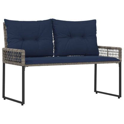 Panchina da esterno Grigio e Blu Navy 118 x 55 x 82 cm