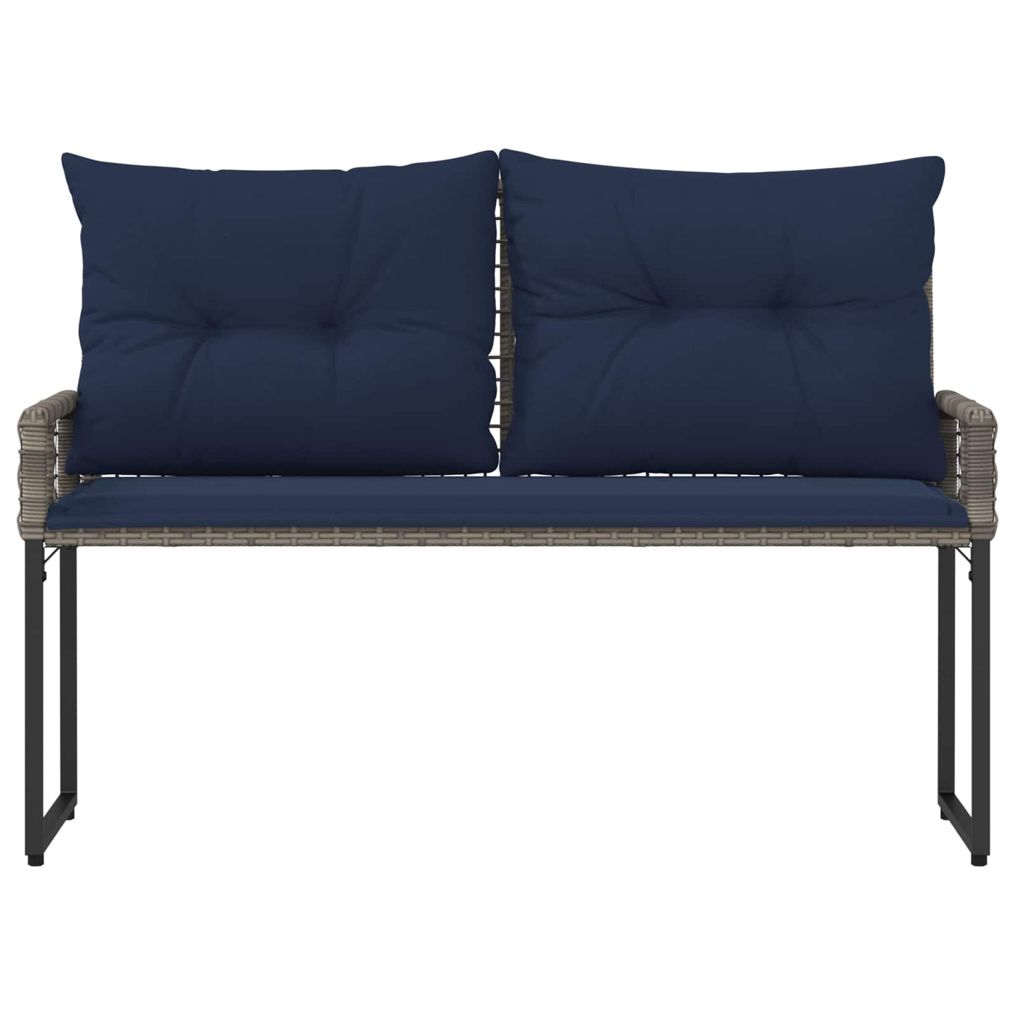 Panchina da esterno Grigio e Blu Navy 118 x 55 x 82 cm