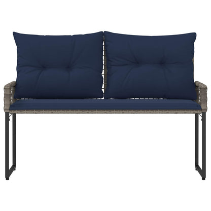 Panchina da esterno Grigio e Blu Navy 118 x 55 x 82 cm