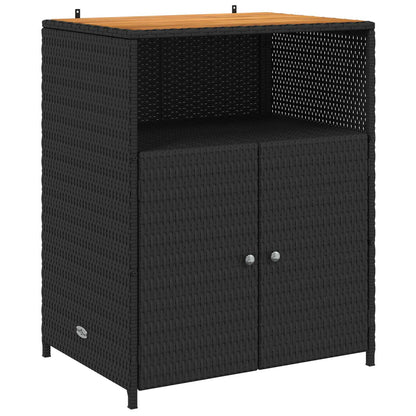 Armadietto Nero 70 x 50 x 87 cm Poliestere e Rattan Roly