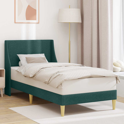 Struttura del letto Verde Scuro 90 x 200 cm Tessuto
