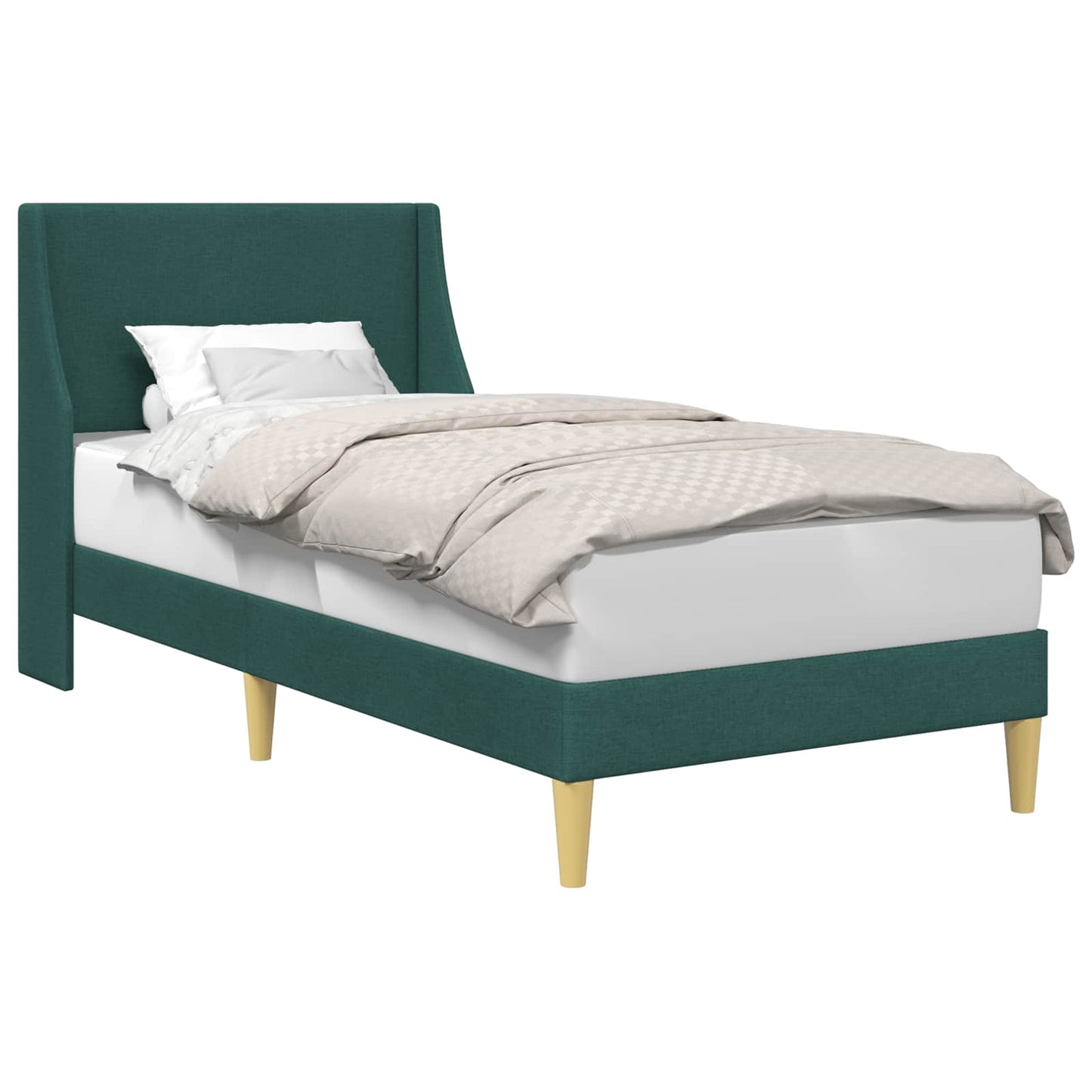 Struttura del letto Verde Scuro 100 x 200 cm Tessuto