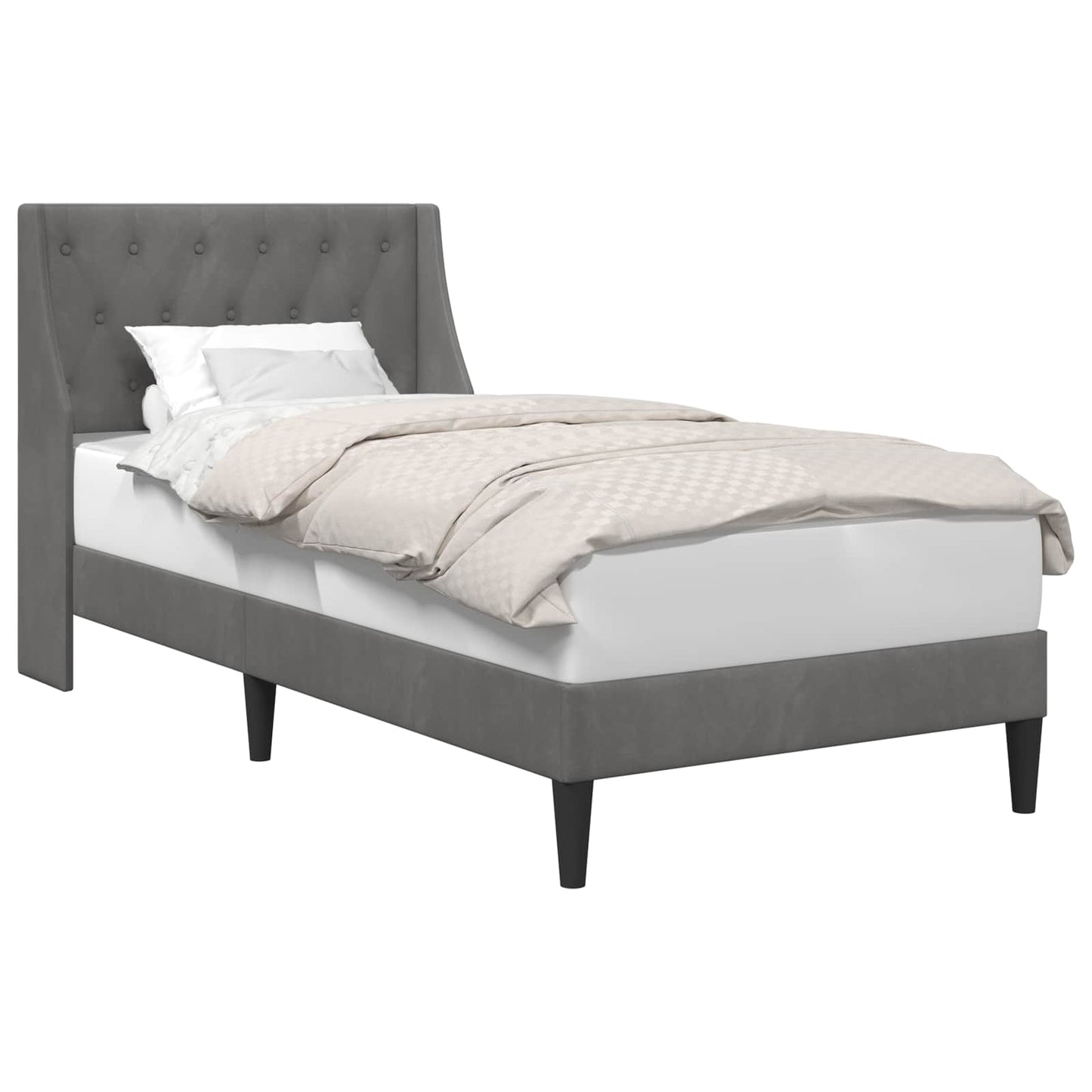 Struttura del letto Grigio scuro 80 x 200 cm Velluto