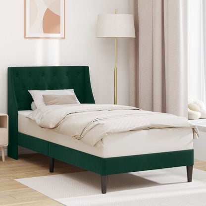 Struttura del letto Verde Scuro 90 x 190 cm Velluto
