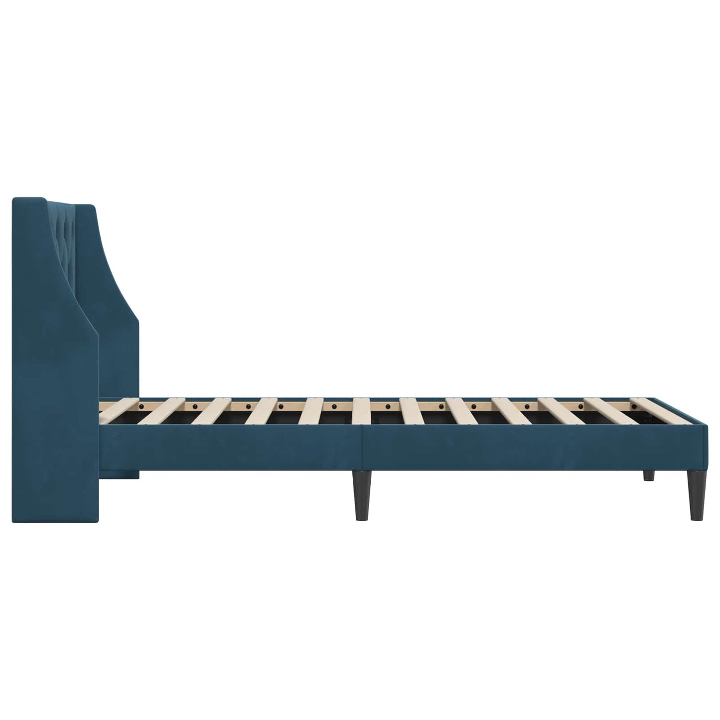 Struttura del letto con testiera Blu 90 x 190 cm Velluto