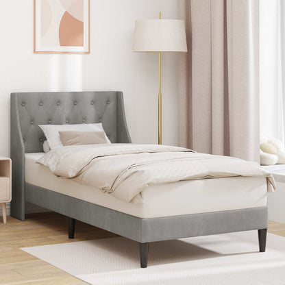 Struttura del letto Grigio chiaro 100 x 200 cm Velluto