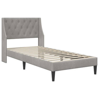 Struttura del letto Grigio chiaro 100 x 200 cm Velluto
