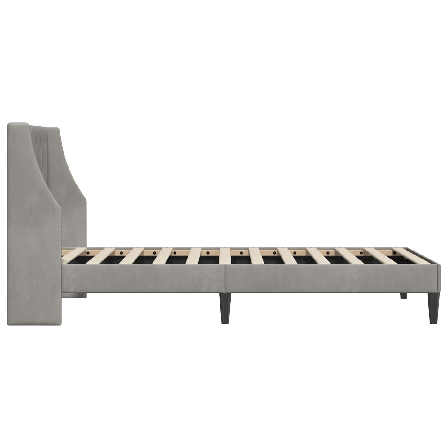 Struttura del letto Grigio chiaro 100 x 200 cm Velluto