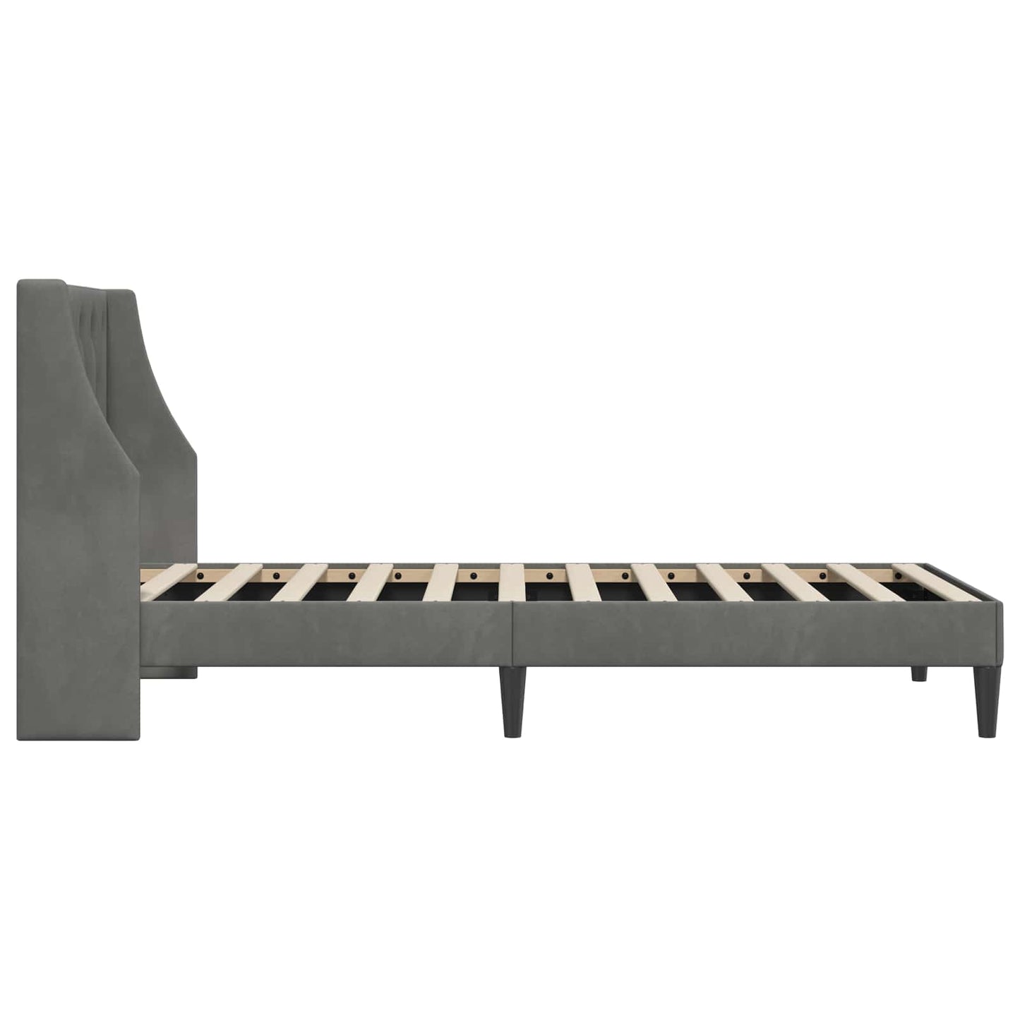 Struttura del letto Grigio scuro 100 x 200 cm Velluto