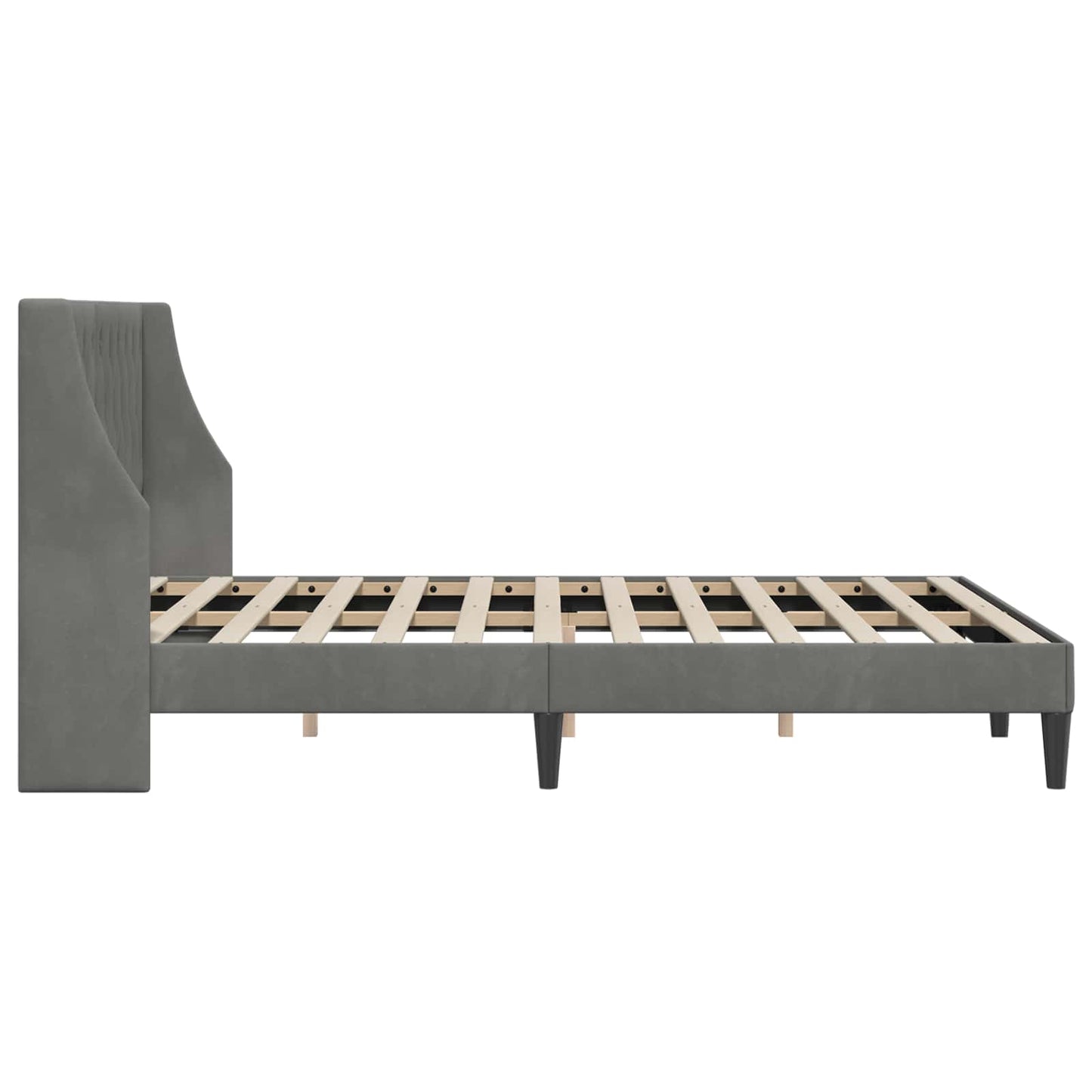 Struttura del letto Grigio scuro 120 x 190 cm Velluto