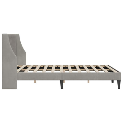 Struttura del letto Grigio chiaro 100 x 200 cm Velluto