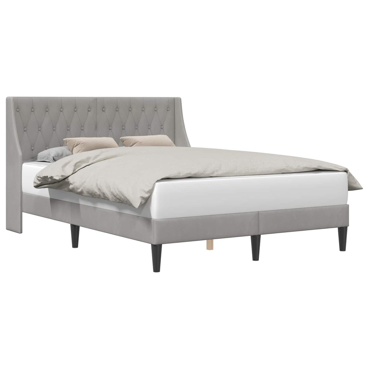 Struttura del letto Grigio chiaro 140 x 190 cm Velluto