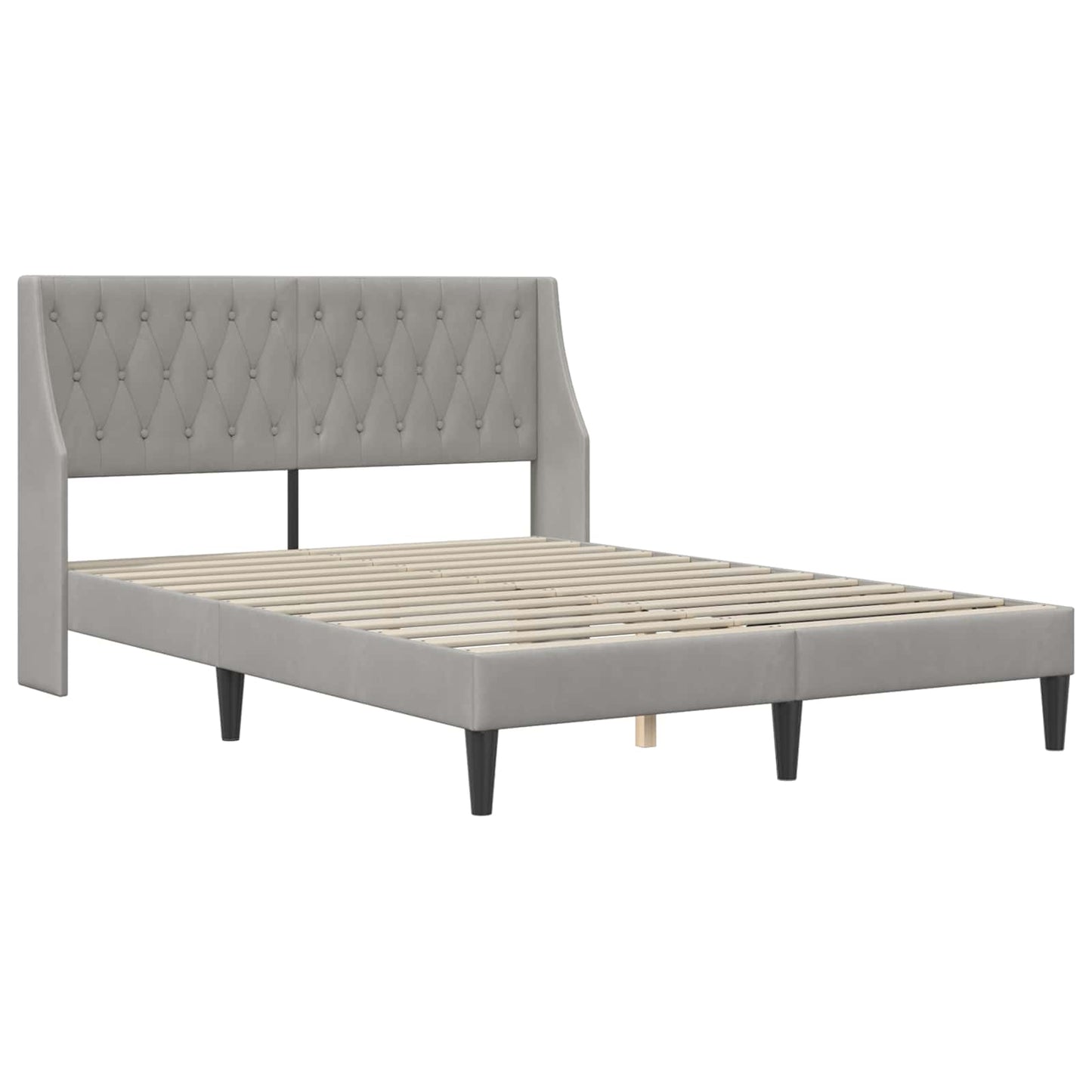 Struttura del letto Grigio chiaro 140 x 190 cm Velluto
